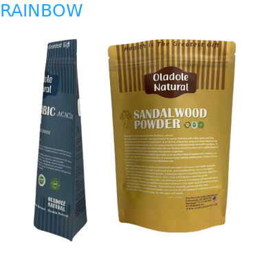 Kraft Kahverengi Kağıt Atıştırmalık Paketleme Kalkın Cüzdan Düz Alt Zipper ile