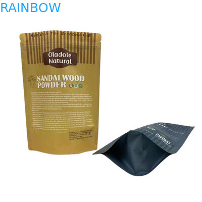 Kraft Kahverengi Kağıt Atıştırmalık Paketleme Kalkın Cüzdan Düz Alt Zipper ile