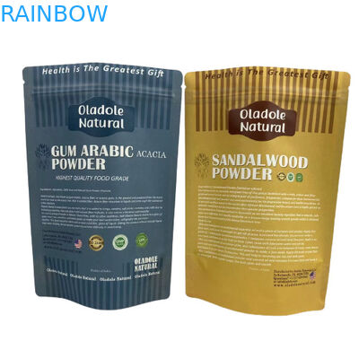 Kraft Kahverengi Kağıt Atıştırmalık Paketleme Kalkın Cüzdan Düz Alt Zipper ile