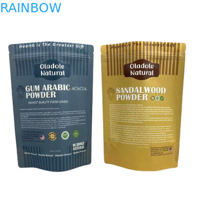 Kraft Kahverengi Kağıt Atıştırmalık Paketleme Kalkın Cüzdan Düz Alt Zipper ile