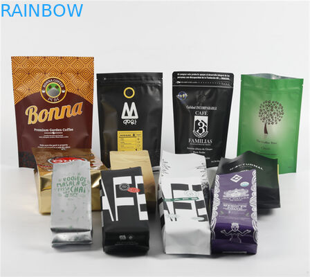 250G 500G 1KG için kahve çekirdeği için özel gümrüklü alüminyum kokusuz paketleme torbaları