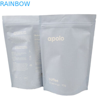 Özel basılı Kraft Kağıt Stand Up Zipper Torbası Kahve Fasulyesi Tozu için Yeniden Kapanabilir Mylar Torbaları