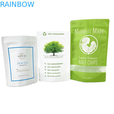 Çevre dostu biyolojik olarak ayrıştırılabilir kraft kağıt torbası zip kilitli torba gıda ambalajı pencereli kağıt torba