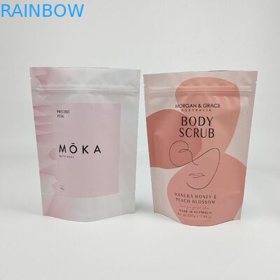 Yüksek Kaliteli Vücut Makyajı Yazdırılmış Paket Çantaları Plastik Alüminyum Folyo Özel Fermuar Banyo Tuzu Çantaları