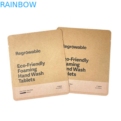 Özel Logo % 100 Biyo-degradasyonlu Kraft Kağıdı Gıda Tozu için Yeniden Kapanabilir Çantalar Yiyebilir Fındıklar Paketleme Boş Slim Çay Torbası