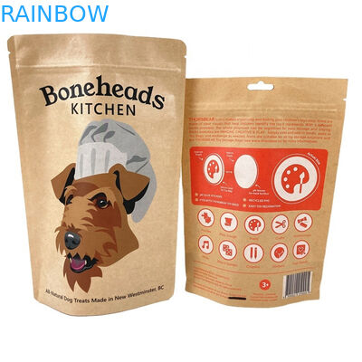 100% Biyo-degradasyonlu Kokusuz Kağıt Ambalaj Çantası Mango Tozu Çay Fındıkları Evcil hayvanlar için yiyecek çantaları Beyaz Kraft Kağıt Çantası