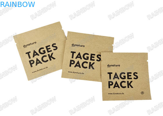 Kraft Kağıdı Üç Taraflı Kapalı Çuval Biyo- Degradasyonlu Cep Hapı Çantası