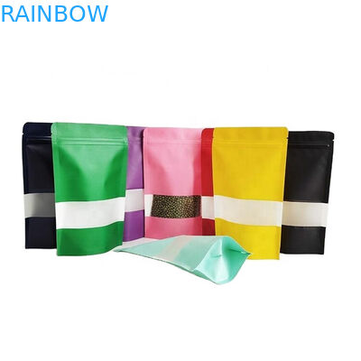 Özel Gıda Derecesi PLA Kahverengi Kraft Kağıt Torbaları Mangos Toz Gıda Pet Treats Edible Packaging Bags Mylar With Zipper