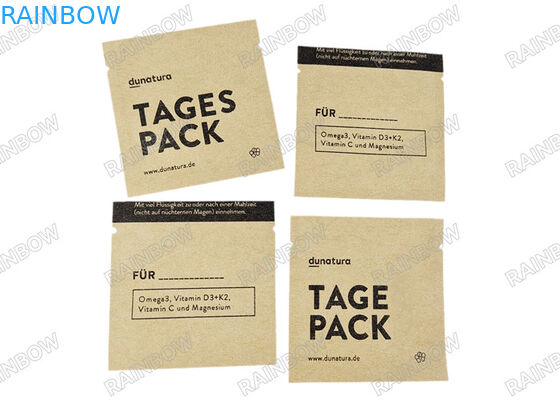 Özel Biyobiyebilir Boş Çay Çuvalı Üç Yanlı Sıcaklık Mühürlü Çay Kahve Ambalaj Torbası Kraft Kağıt Tablet Ambalaj Torbası