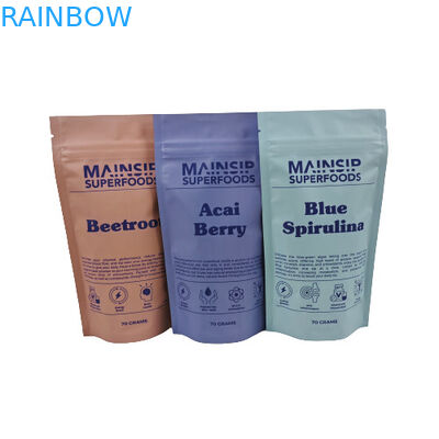 Dijital baskılı sıcak kakao tozu ambalaj çantası yeniden kilitlenebilir zip kilidi ile kahve tozu plastik poşetler