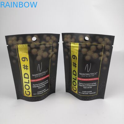 Özel basılı yeniden kilitlenebilir fermuar kilitli ayağa kalkan poşet banyo tuz ambalaj poşetleri holografik