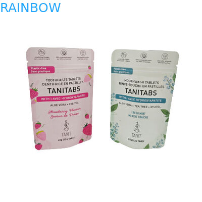 Kozmetik Toz Paketi İçin Yeniden Kapanabilir Fermuarlı Ekolojik Dost Komposta edilebilir Kraft Cüzdanı