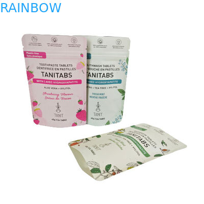 Kozmetik Toz Paketi İçin Yeniden Kapanabilir Fermuarlı Ekolojik Dost Komposta edilebilir Kraft Cüzdanı