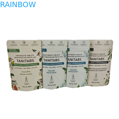 Kozmetik Toz Paketi İçin Yeniden Kapanabilir Fermuarlı Ekolojik Dost Komposta edilebilir Kraft Cüzdanı