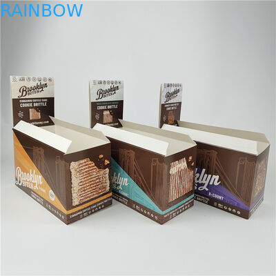 Geri dönüştürülebilir katlanabilir karton tezgah ekran kutuları Perakende mağaza rafı hazır ekran kağıt kutusu