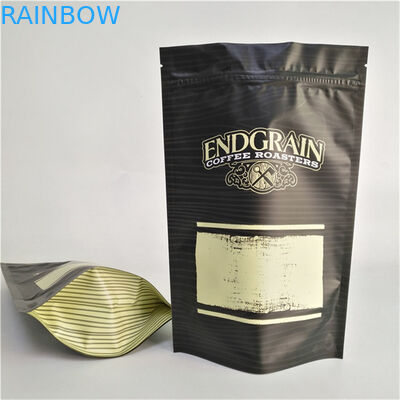 Özel Logolu Baskılı Ayakta Duran Fermuarlı Kese Yeniden Kapatılabilir Plastik Gıda Mühürlü Kahve Torbası, Gıda Sınıfı Malzeme ve Sızdırmaz