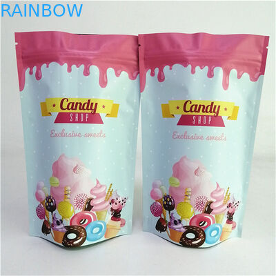 Atıştırmalık Paketlemesi için Koku Geçirmez Özel Baskılı Gıda Sınıfı Mylar Dik Durur Poşet