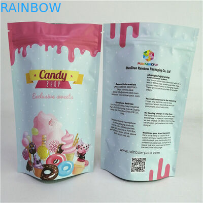 Atıştırmalık Paketlemesi için Koku Geçirmez Özel Baskılı Gıda Sınıfı Mylar Dik Durur Poşet