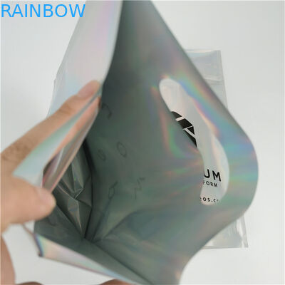 En kaliteli özel logo basılı moda paketi özel kalınlık sızıntı geçirmez holografik film Mylar çantaları