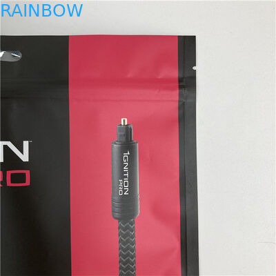 Üç taraflı mühürlü Mylar ambalaj torbası fermuarlı düz poşet 10 renge kadar kabul edilir