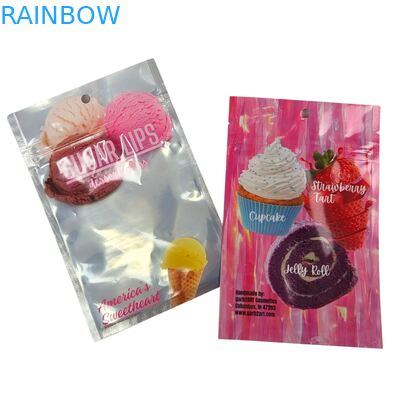 Özel Tasarımlı Kendini Sızdıran Nem İzleyici Sıcaklık Kapalı Fermuar Şeffaf Ön Alüminyum Folyo Geri Şeker İçin Mylar Plastik Torba