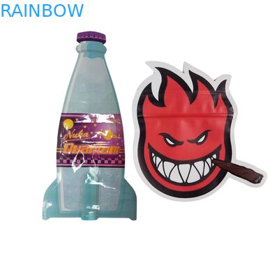 Baskılı Mylar Torbaların İçinde Ot Tütünü Yenilebilir Sakızlı Kurabiye Ambalajı Parlak Isı Yalıtımlı Özel Şekilli Plastik Torbalar