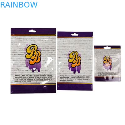 Baskılı Mylar Torbaların İçinde Ot Tütünü Yenilebilir Sakızlı Kurabiye Ambalajı Parlak Isı Yalıtımlı Özel Şekilli Plastik Torbalar