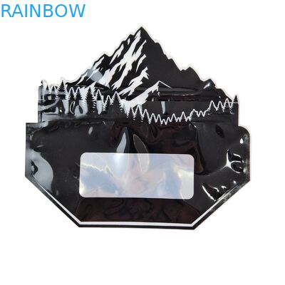 Baskılı Mylar Torbaların İçinde Ot Tütünü Yenilebilir Sakızlı Kurabiye Ambalajı Parlak Isı Yalıtımlı Özel Şekilli Plastik Torbalar