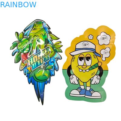 Özel Şekil 3.5g Ekran Kutusu Mylar Torbalar Çocuk Korumalı Yumuşak Dokunuşlu Kalıp Kesim Torba 1g 3.5g 7g 14g 28g Yenilebilir Plastik İçin