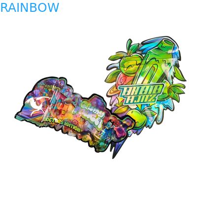 Özel Şekil 3.5g Ekran Kutusu Mylar Torbalar Çocuk Korumalı Yumuşak Dokunuşlu Kalıp Kesim Torba 1g 3.5g 7g 14g 28g Yenilebilir Plastik İçin