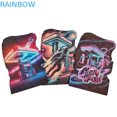 Düzensiz Şekil Öldürme Kesim Mylar Çantaları Kurabiye Sakızları Tütün PET Plastik Çanta Çocuk Kanıtlı Fermuar Çantaları