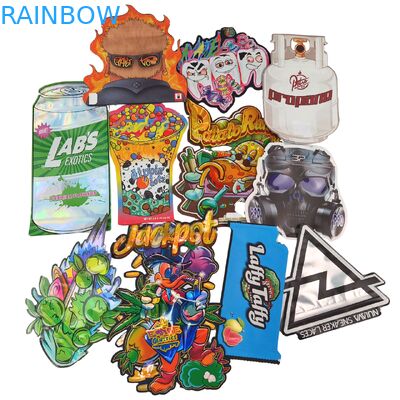 Yeniden Kapatılabilir Fermuarlı Holografik Şekilli Kalıp Kesim Mylar Torbalar Alüminyum Folyo Isı Yalıtımlı Kalıp Kesim Düzensiz Poşet Mantar Şekerlemeleri İçin