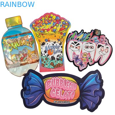 Özelleştirilmiş Logo 3.5g 7g 14g Yeniden Kapatılabilir PE Plastik Gıda Mühürlü Ambalaj Fermuarlı Kilitli Folyo Poşet Çocuk Kokusu Geçirmez Otlu Sakızlı Mylar Çanta