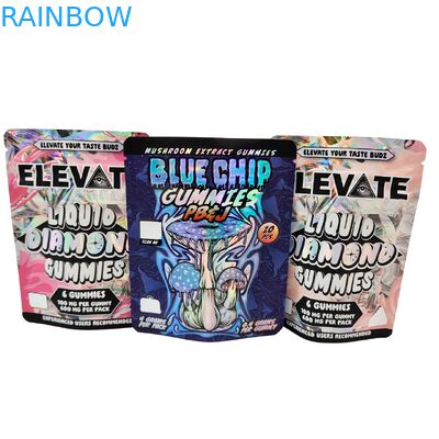 Kalıp Kesim Cali 3.5g 7g 14g 28g Mylar Torbalar, Sakızlar, Çiğneme Sakızları, Holografik Koku Geçirmez Kilitli Torbalar