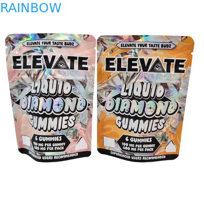 Kalıp Kesim Cali 3.5g 7g 14g 28g Mylar Torbalar, Sakızlar, Çiğneme Sakızları, Holografik Koku Geçirmez Kilitli Torbalar