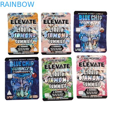 3.5g Mylar Torbaları Mantar Ekstraktı Sakızlar Paketleme Doypack Wtih Zipper Kokusuz Dura Çantası