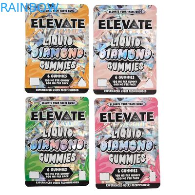 3.5g Mylar Torbaları Mantar Ekstraktı Sakızlar Paketleme Doypack Wtih Zipper Kokusuz Dura Çantası