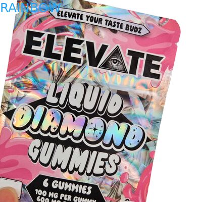 3.5g Mylar Torbaları Mantar Ekstraktı Sakızlar Paketleme Doypack Wtih Zipper Kokusuz Dura Çantası