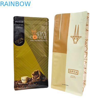 Valfli Özel Dik Durur Fermuarlı Kahve Çekirdeği Poşeti