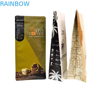 Valfli Özel Dik Durur Fermuarlı Kahve Çekirdeği Poşeti