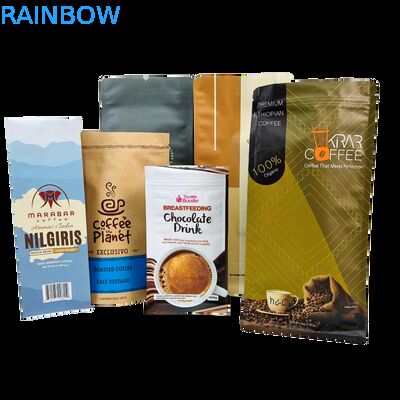 Valfli Özel Dik Durur Fermuarlı Kahve Çekirdeği Poşeti