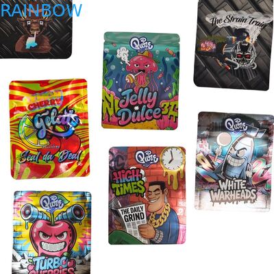 Gıda ambalajı için özel 3.5g-28g yeniden kilitlenebilir Mylar poşetleri