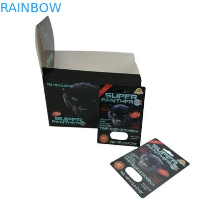Toptan Satılan Özel Rhino 100k 150k 200k Kapsül Geliştirme Hapları Tıbbı Kağıt Görüntü Kutusu ile 3D Paketleme Kartı