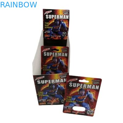 Toptan Satılan Özel Rhino 100k 150k 200k Kapsül Geliştirme Hapları Tıbbı Kağıt Görüntü Kutusu ile 3D Paketleme Kartı