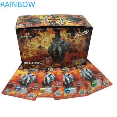 Toptan Satılan Özel Rhino 100k 150k 200k Kapsül Geliştirme Hapları Tıbbı Kağıt Görüntü Kutusu ile 3D Paketleme Kartı