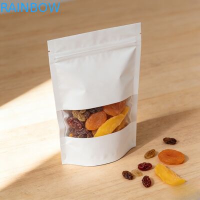 Besin ambalajı için özelleştirilmiş Biyodegradable Nem Kanıtlı Stand Up Pouch Kraft Kağıt Torbası