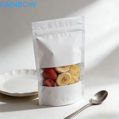 Besin ambalajı için özelleştirilmiş Biyodegradable Nem Kanıtlı Stand Up Pouch Kraft Kağıt Torbası