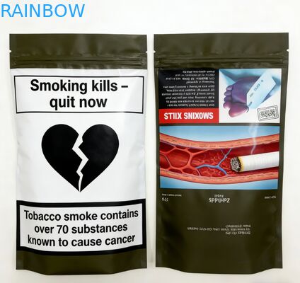 Atıştırmalık Ambalajı için Özel Baskılı Gıda Sınıfı Koku Geçirmez Mylar Kilitli Torba Dik Durabilen Poşet