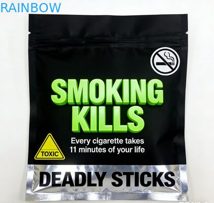 Yeniden Kapatılabilir 3 Tarafı Kapalı 25g 30g 40g 50g 100g Sigara İçimlik Tütün Kesesi Fermuarlı