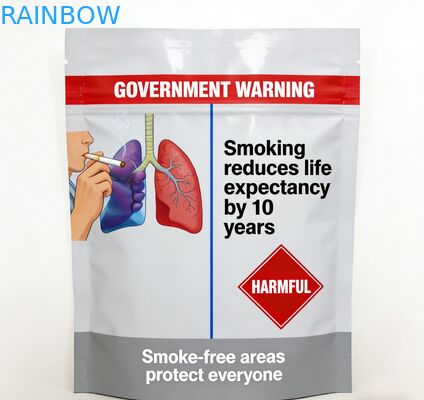 Yeniden Kapatılabilir 3 Tarafı Kapalı 25g 30g 40g 50g 100g Sigara İçimlik Tütün Kesesi Fermuarlı